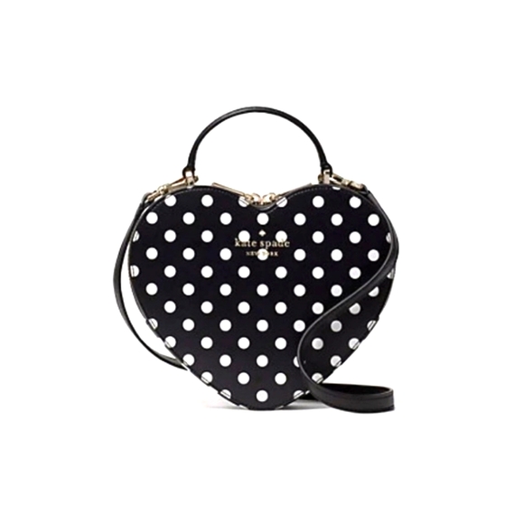 kate spade Handbags - Kate Spade Heart Crossbody Polkadot Black Love Shack